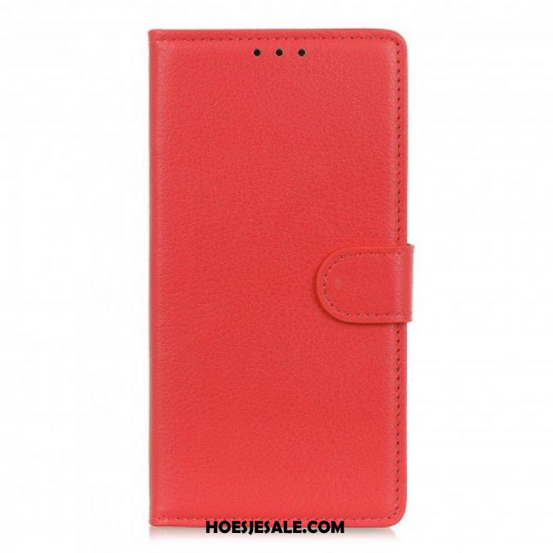 Folio-hoesje voor Oppo A54 5G / A74 5G Lychee Kunstleer