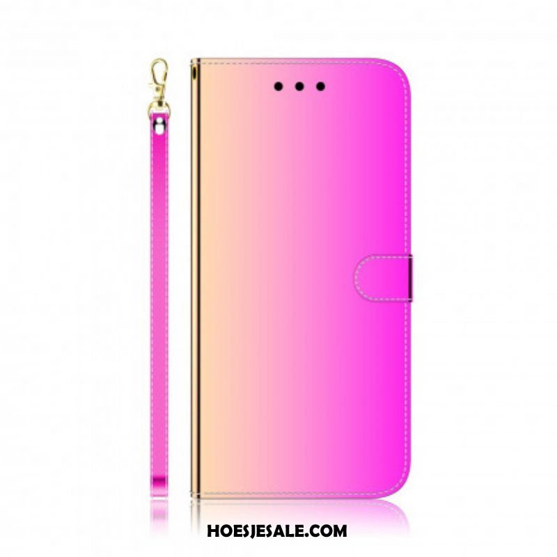 Folio-hoesje voor Oppo A54 5G / A74 5G Spiegelhoes Van Imitatieleer