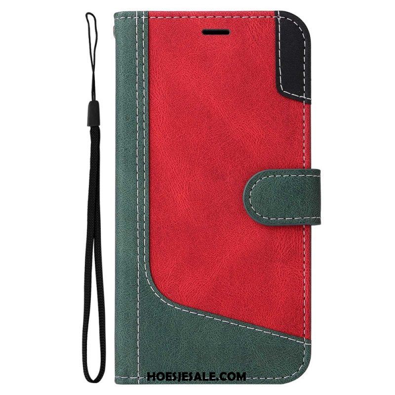 Folio-hoesje voor Oppo A54 5G / A74 5G Tweekleurig Met Riem