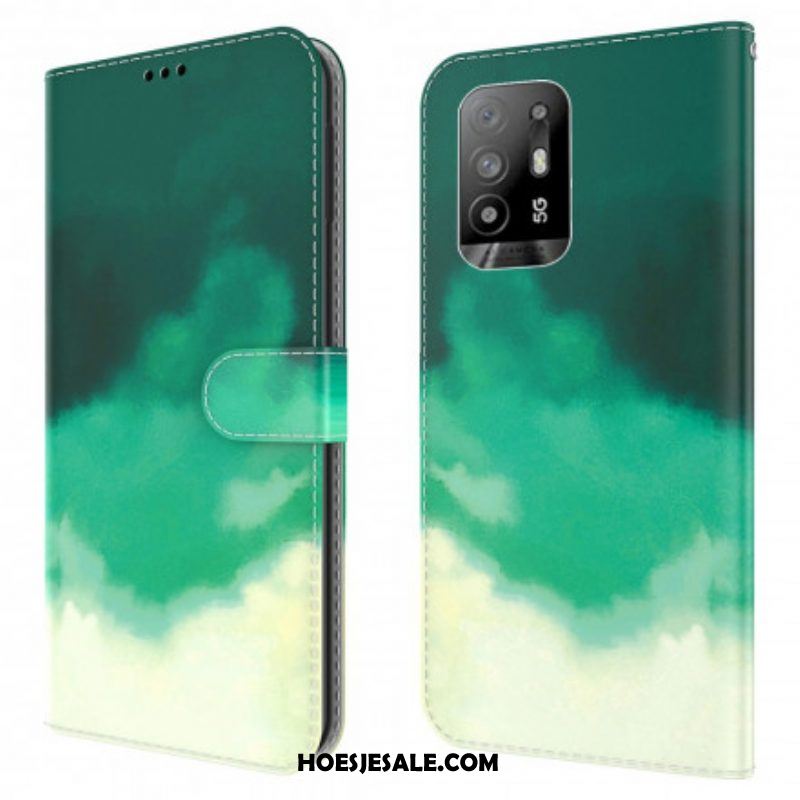 Folio-hoesje voor Oppo A94 5G Waterverf