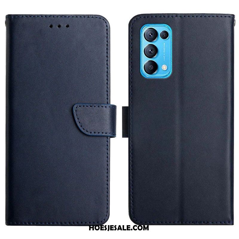 Folio-hoesje voor Oppo Find X3 Lite Echt Nappaleer