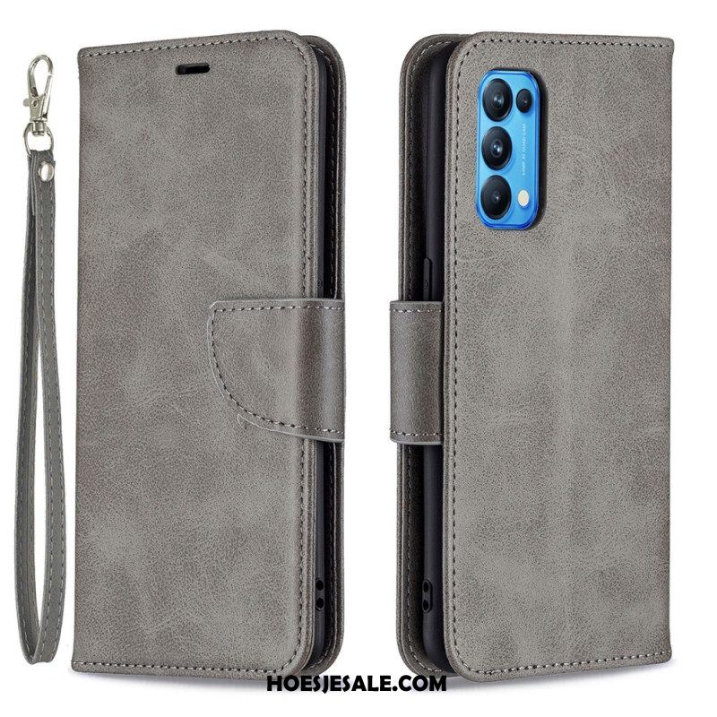 Folio-hoesje voor Oppo Find X3 Lite Flip Case Gladde Flap Schuin