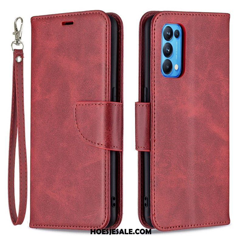 Folio-hoesje voor Oppo Find X3 Lite Flip Case Gladde Flap Schuin