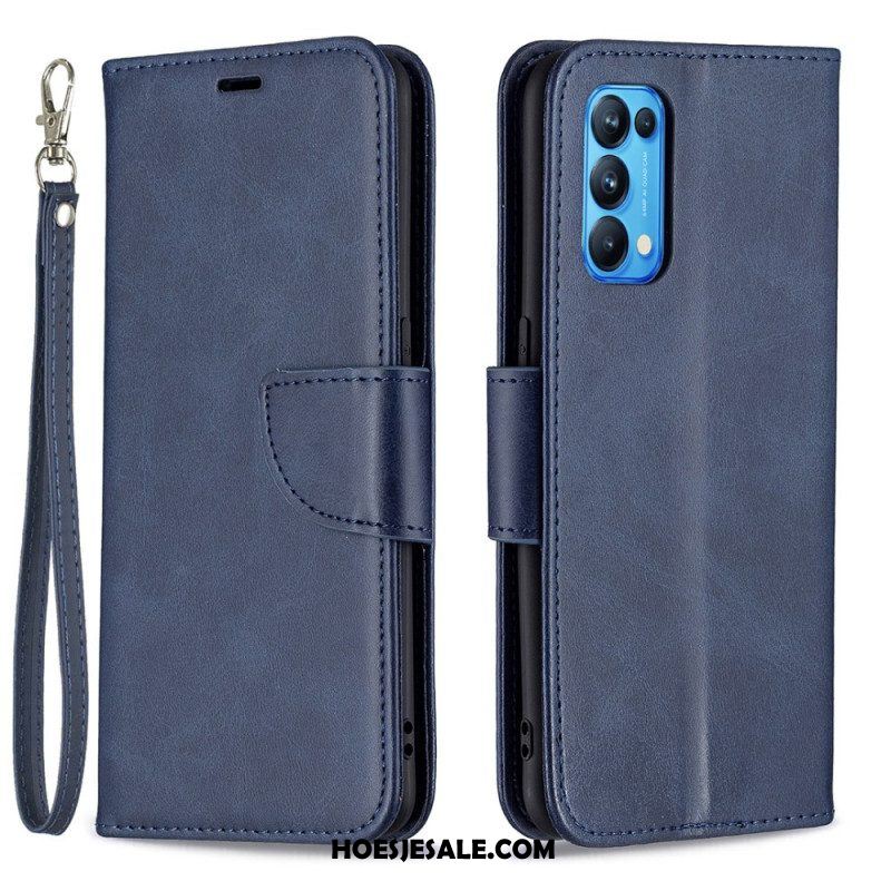 Folio-hoesje voor Oppo Find X3 Lite Flip Case Gladde Flap Schuin