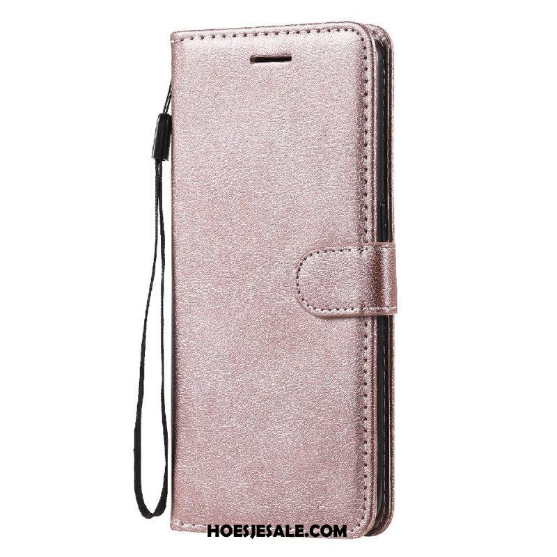 Folio-hoesje voor Oppo Find X3 Lite Met Ketting Strappy Leereffect