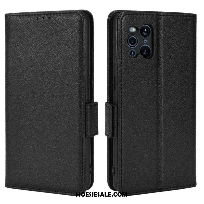 Folio-hoesje voor Oppo Find X3 Pro Flip Case Flap Double Litchi Nieuwe Kleuren