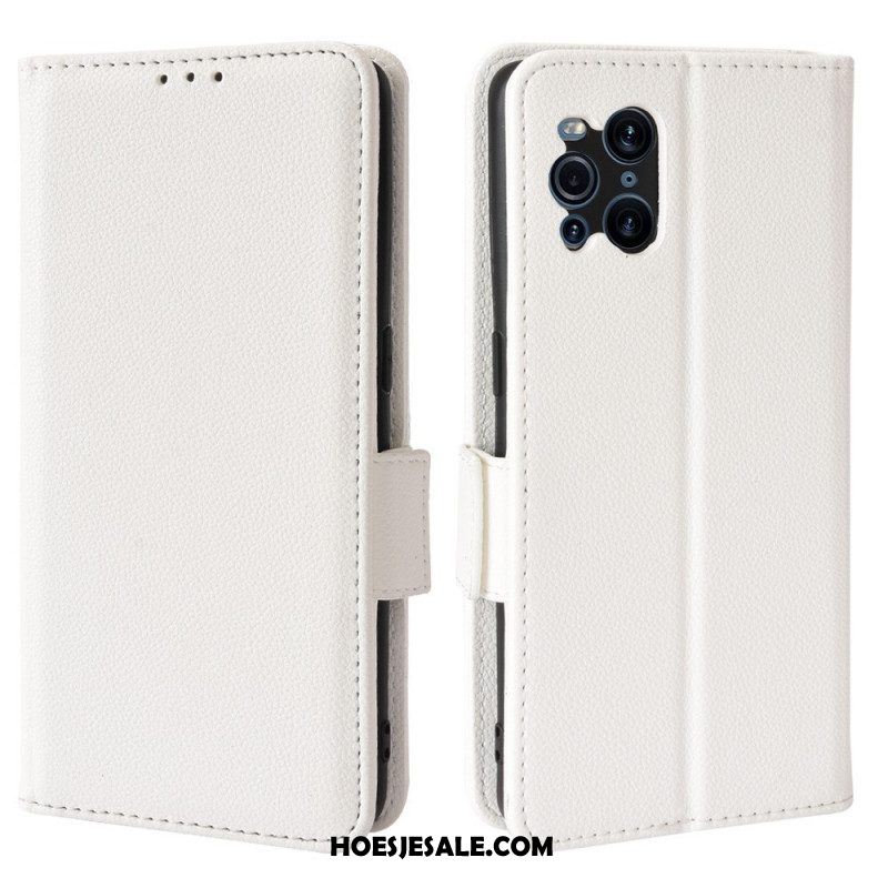 Folio-hoesje voor Oppo Find X3 Pro Flip Case Flap Double Litchi Nieuwe Kleuren