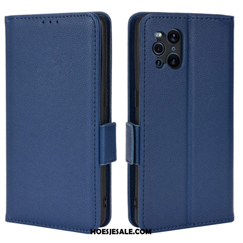 Folio-hoesje voor Oppo Find X3 Pro Flip Case Flap Double Litchi Nieuwe Kleuren