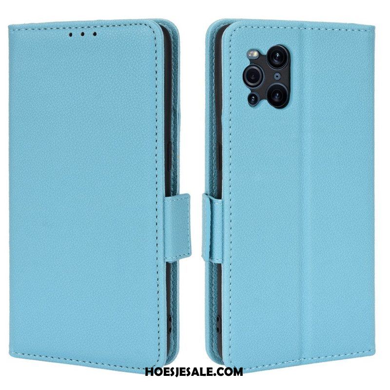 Folio-hoesje voor Oppo Find X3 Pro Flip Case Flap Double Litchi Nieuwe Kleuren