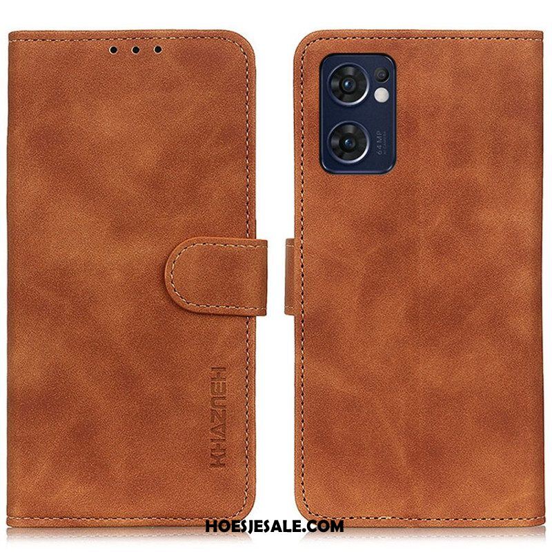 Folio-hoesje voor Oppo Find X5 Lite Khazneh Vintage Leereffect