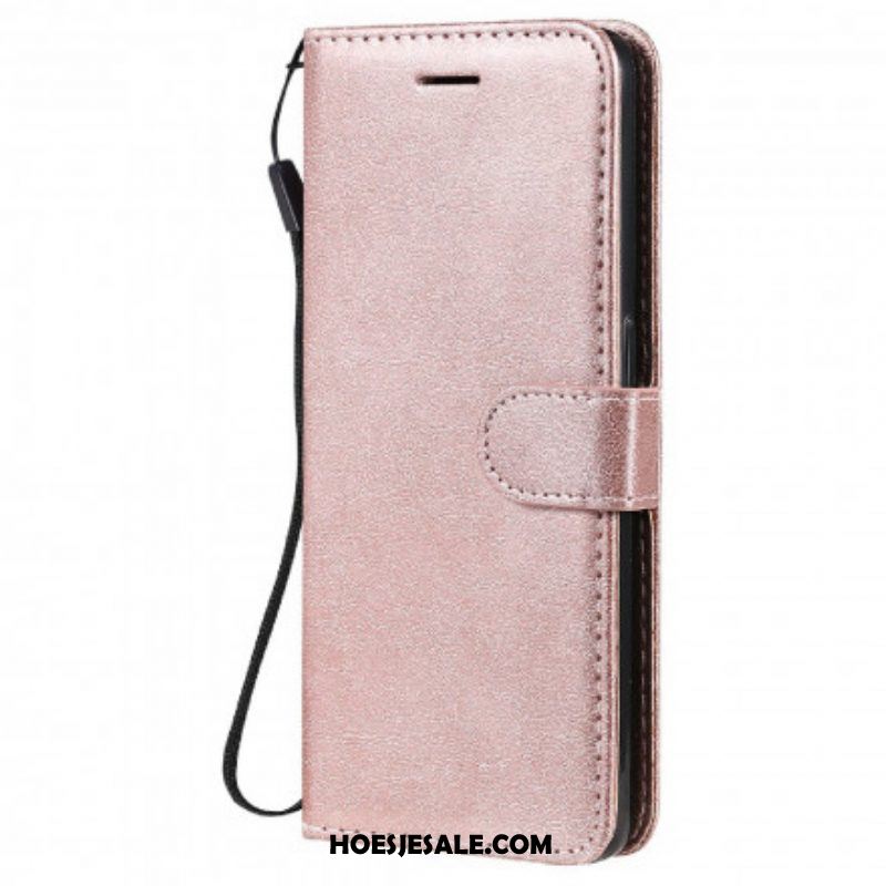 Folio-hoesje voor Oppo Reno 6 5G Met Ketting Effen Kleur Serie Strappy