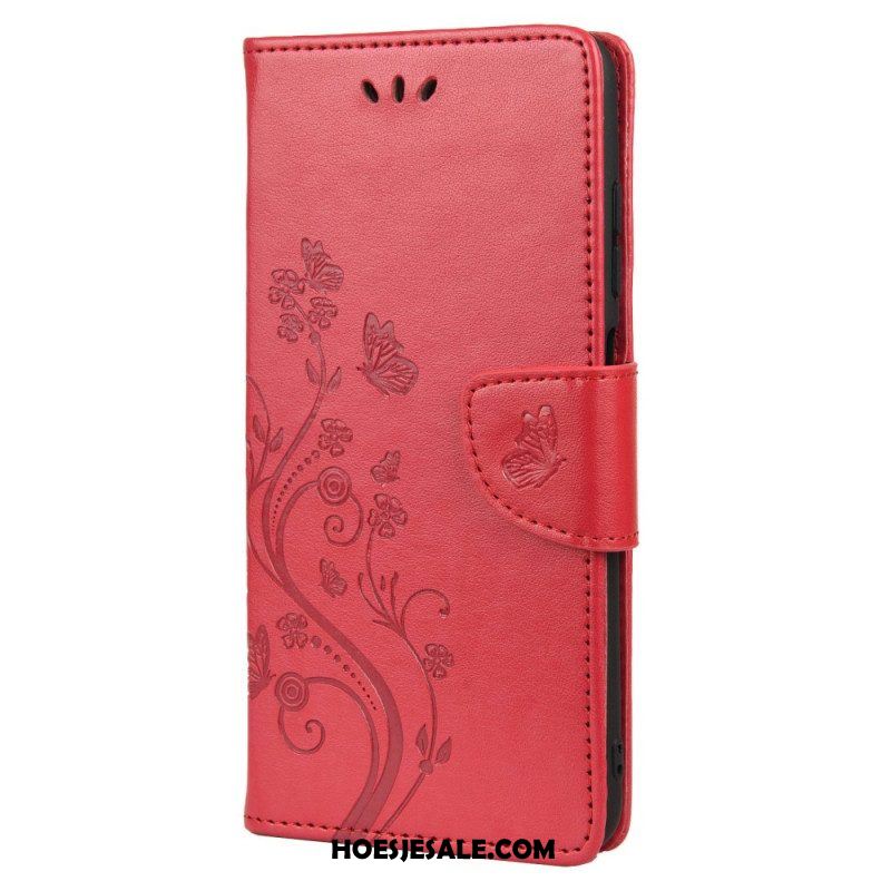 Folio-hoesje voor Oppo Reno 6 5G Vlinders En Bloemen