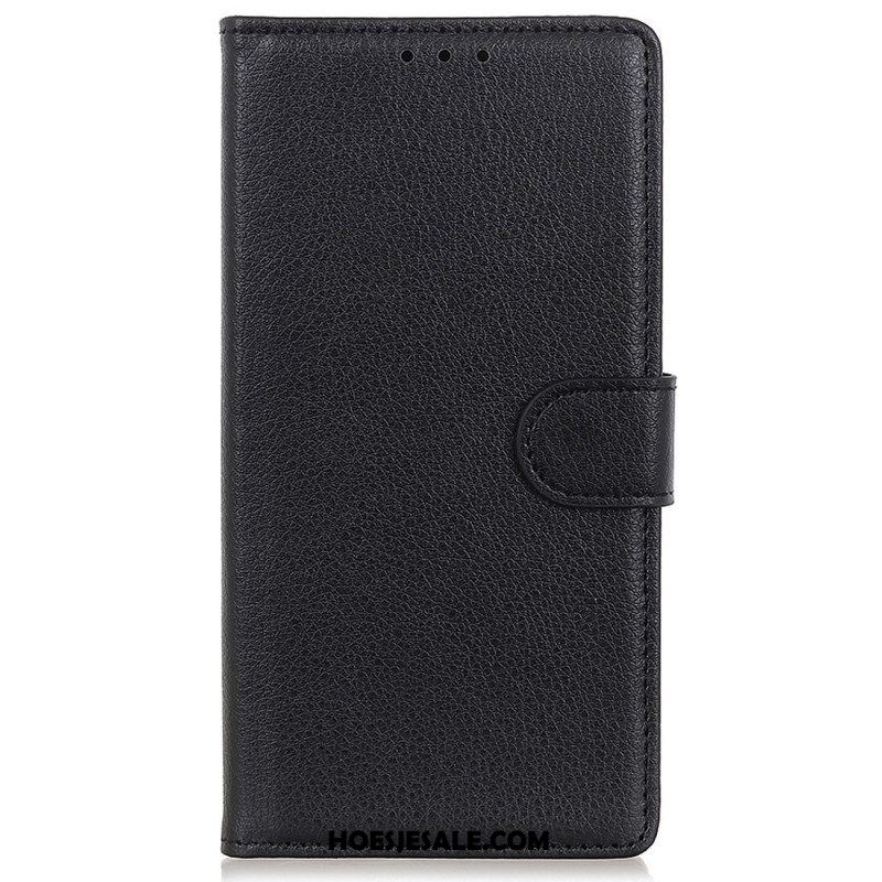Folio-hoesje voor Oppo Reno 7 Traditionele Litchi-leerstijl