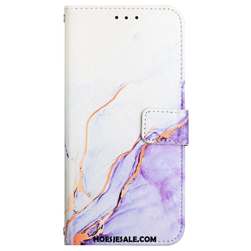 Folio-hoesje voor Oppo Reno 8 Pro Met Ketting Marmer Strippen