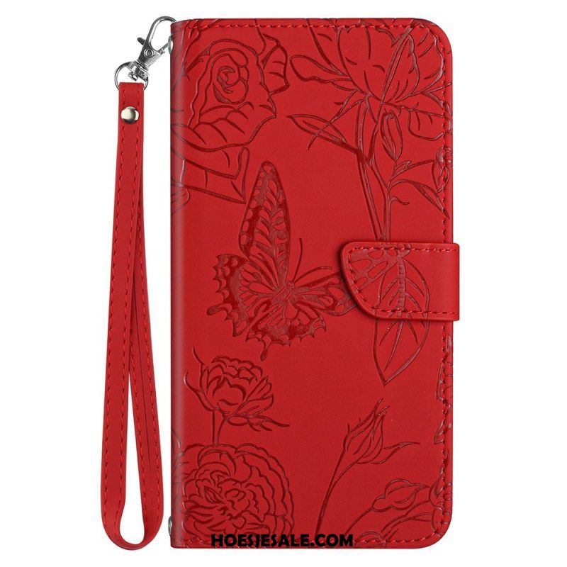 Folio-hoesje voor Oppo Reno 8 Vlinders Met Lanyard