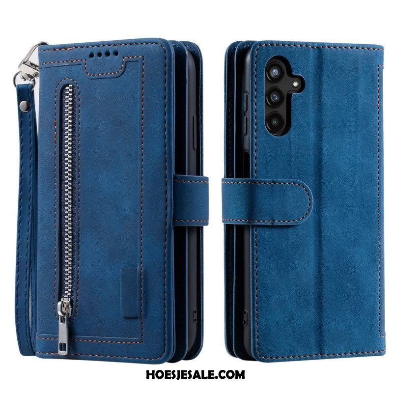 Folio-hoesje voor Samsung Galaxy A14 / A14 5G Portemonnee Tweekleurige Riem