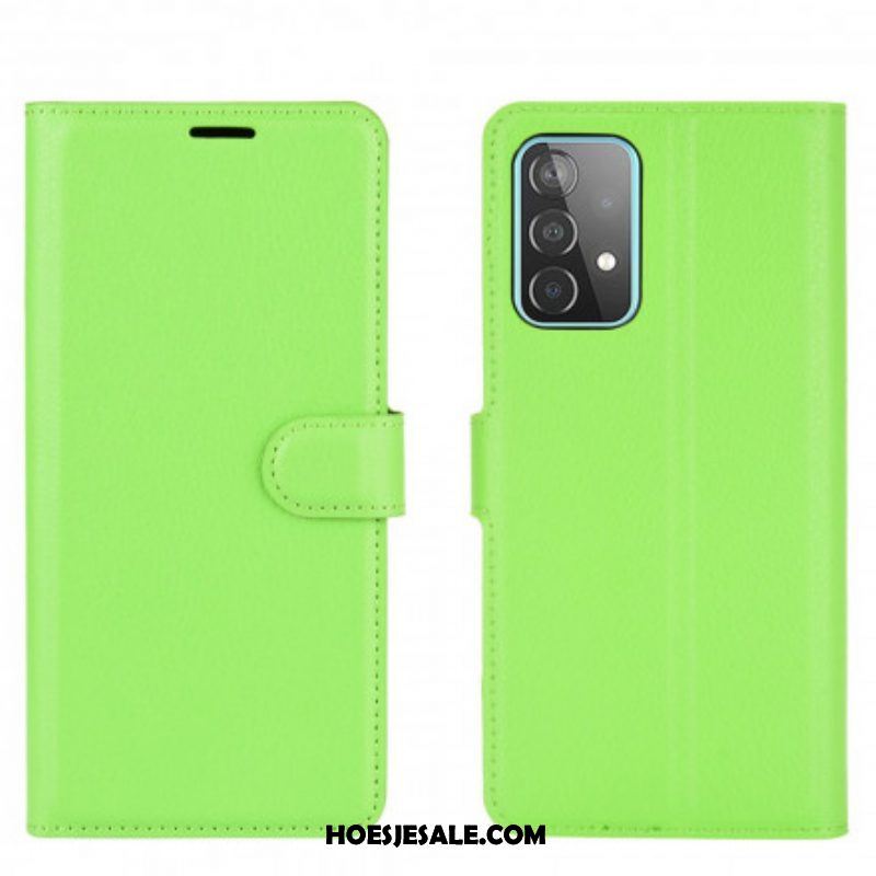 Folio-hoesje voor Samsung Galaxy A52 4G / A52 5G / A52s 5G Klassieke Lychee