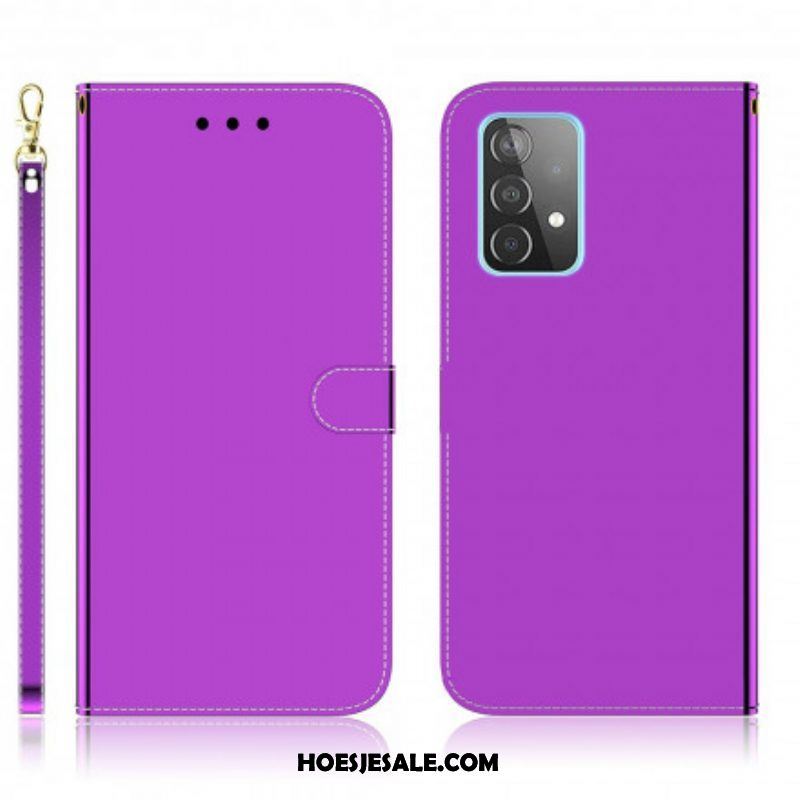 Folio-hoesje voor Samsung Galaxy A52 4G / A52 5G / A52s 5G Spiegelhoes Van Imitatieleer