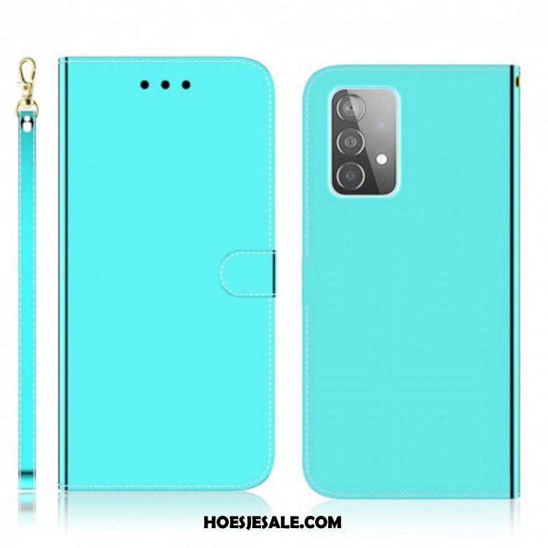 Folio-hoesje voor Samsung Galaxy A52 4G / A52 5G / A52s 5G Spiegelhoes Van Imitatieleer