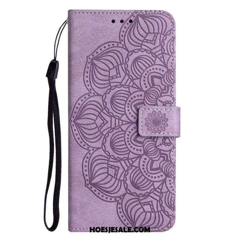 Folio-hoesje voor Samsung Galaxy A54 5G Met Ketting Strappy Mandala-afdruk