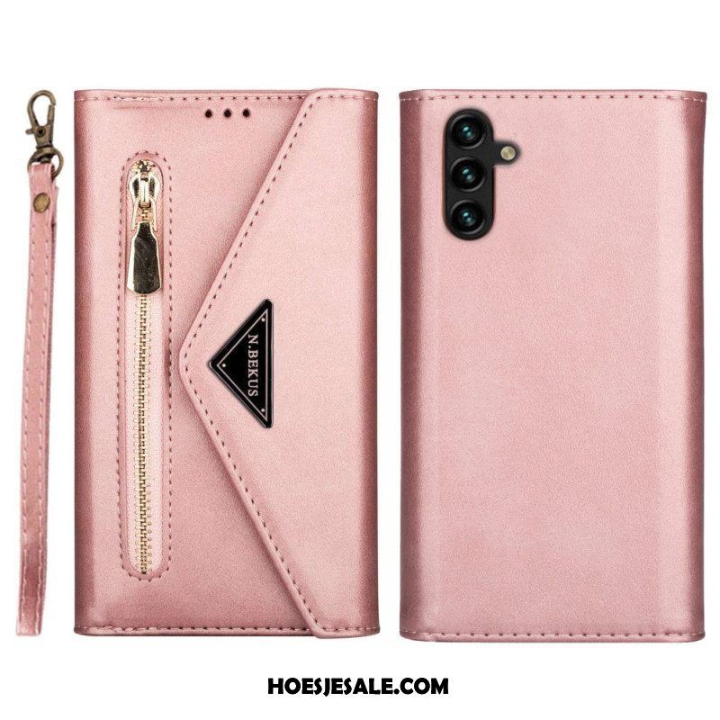 Folio-hoesje voor Samsung Galaxy A54 5G N.bekus Lanyard En Schouderriem