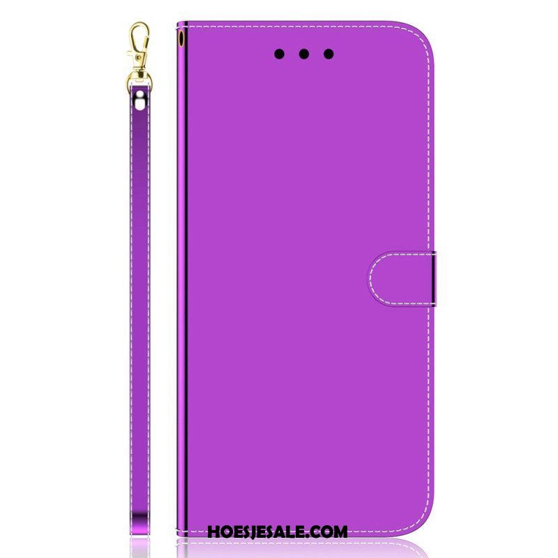 Folio-hoesje voor Samsung Galaxy A54 5G Spiegel En Lanyard