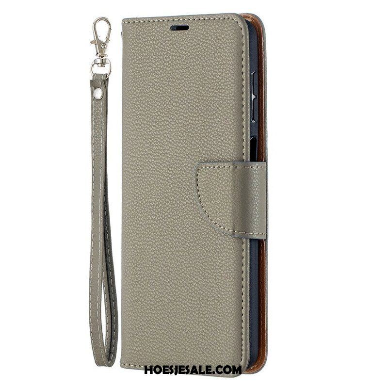 Folio-hoesje voor Samsung Galaxy M12 / A12 Flip Case Lychee Rabat Schuin