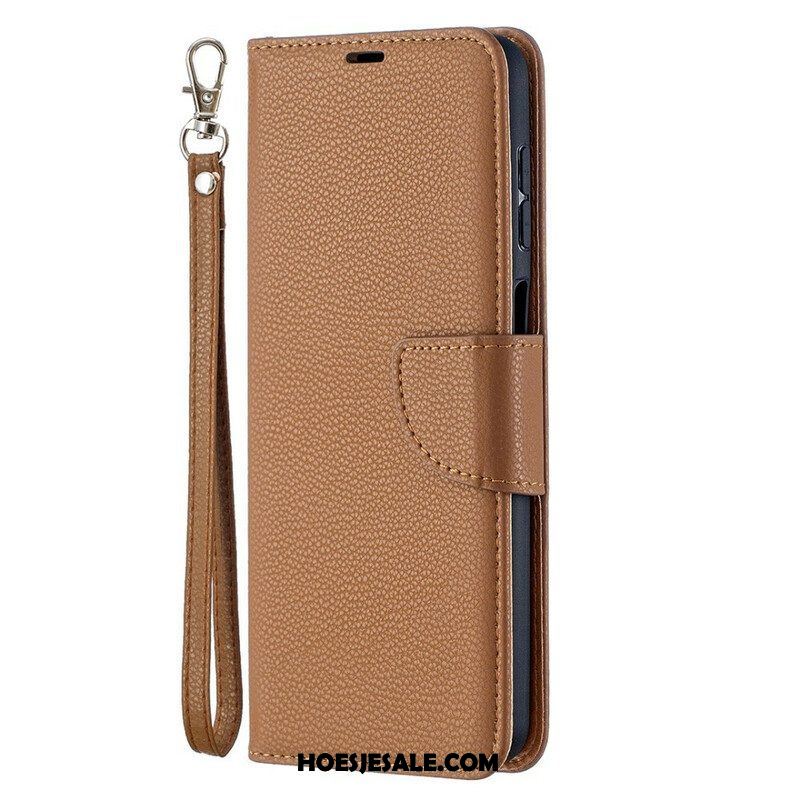 Folio-hoesje voor Samsung Galaxy M12 / A12 Flip Case Lychee Rabat Schuin