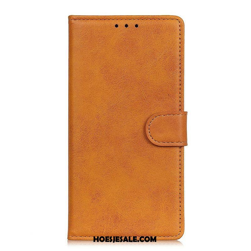 Folio-hoesje voor Samsung Galaxy M12 / A12 Retro Mat Leereffect