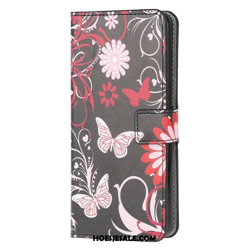 Folio-hoesje voor Samsung Galaxy M12 / A12 Vlinders En Bloemen