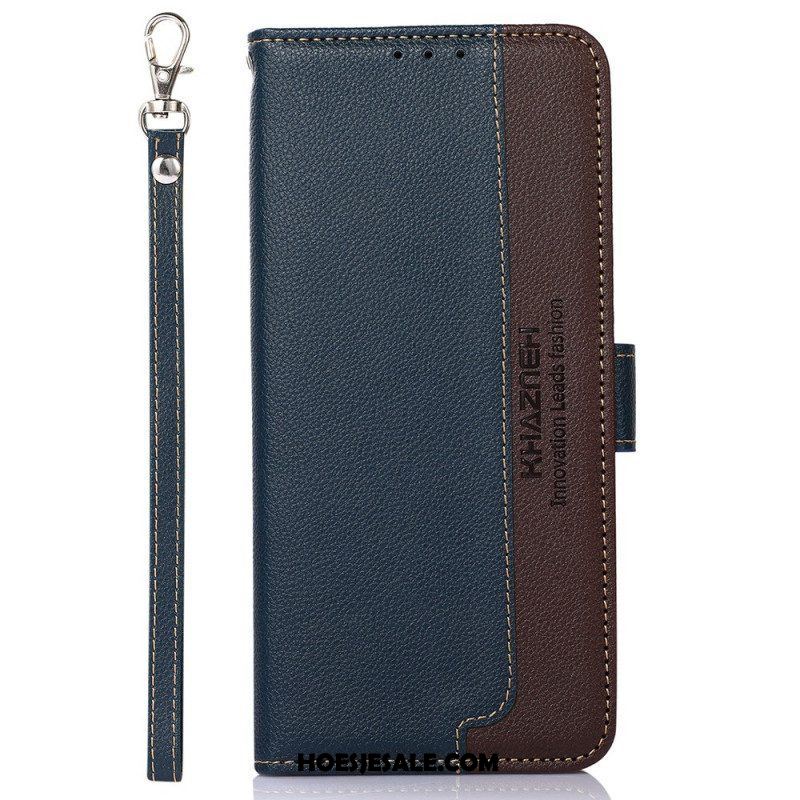 Folio-hoesje voor Samsung Galaxy M13 Lychee-stijl Rfid Khazneh