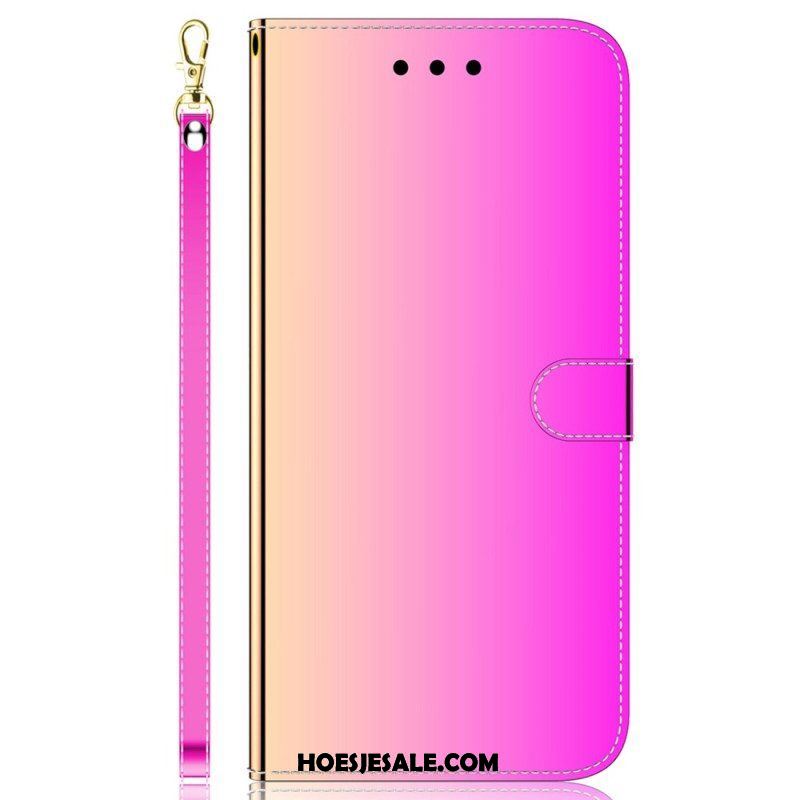 Folio-hoesje voor Samsung Galaxy M13 Spiegel En Lanyard