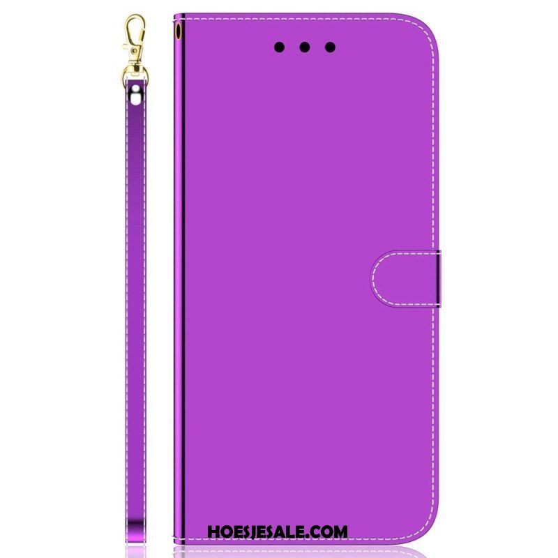 Folio-hoesje voor Samsung Galaxy M13 Spiegel En Lanyard