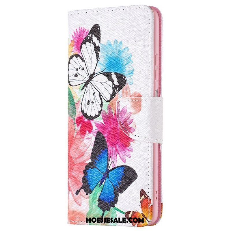 Folio-hoesje voor Samsung Galaxy M23 5G Aquarel Vlinders