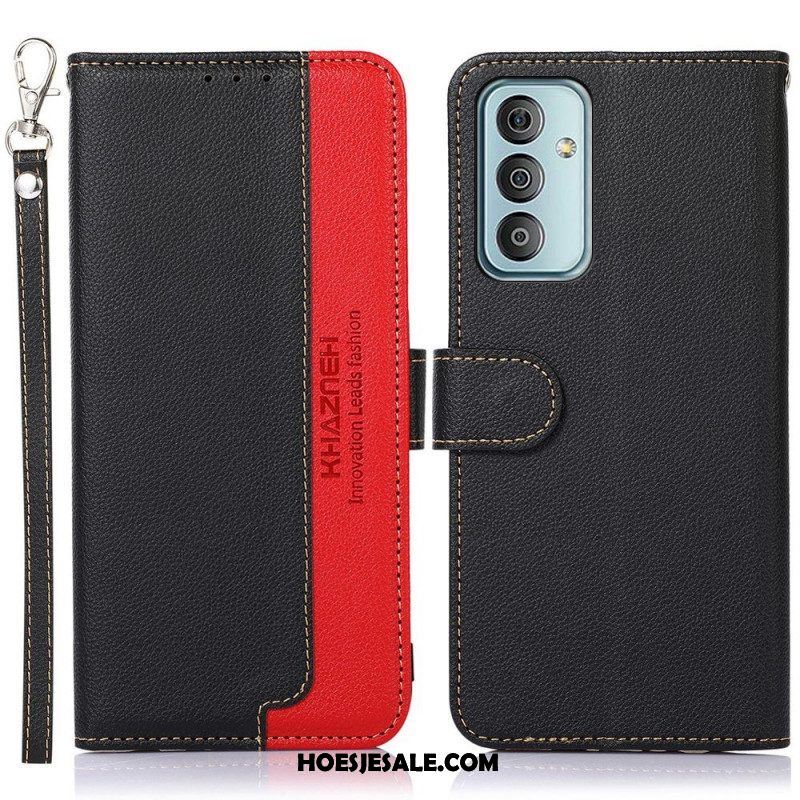 Folio-hoesje voor Samsung Galaxy M23 5G Lychee-stijl Rfid Khazneh