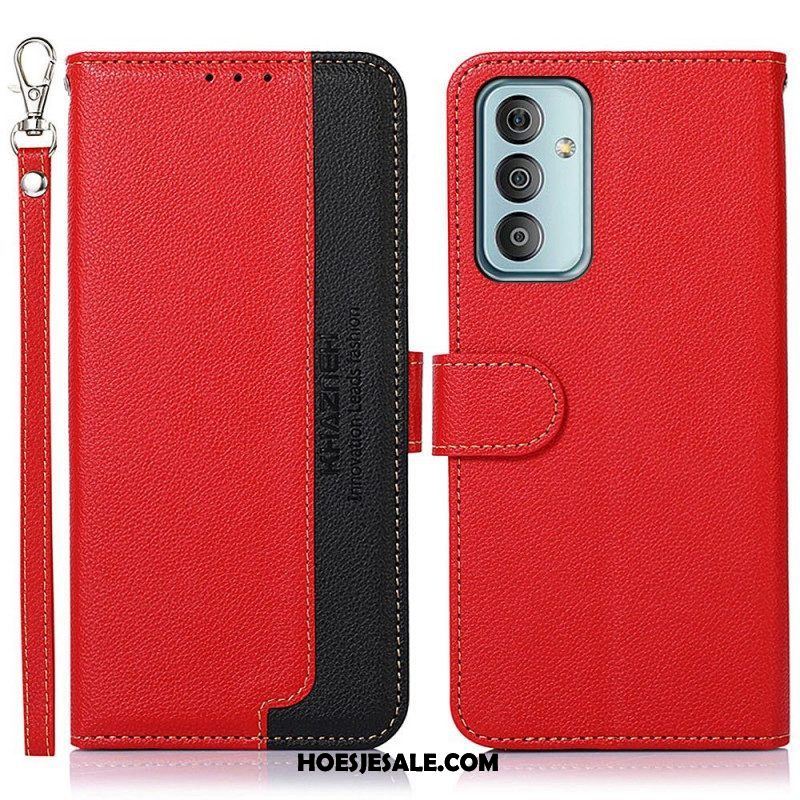 Folio-hoesje voor Samsung Galaxy M23 5G Lychee-stijl Rfid Khazneh