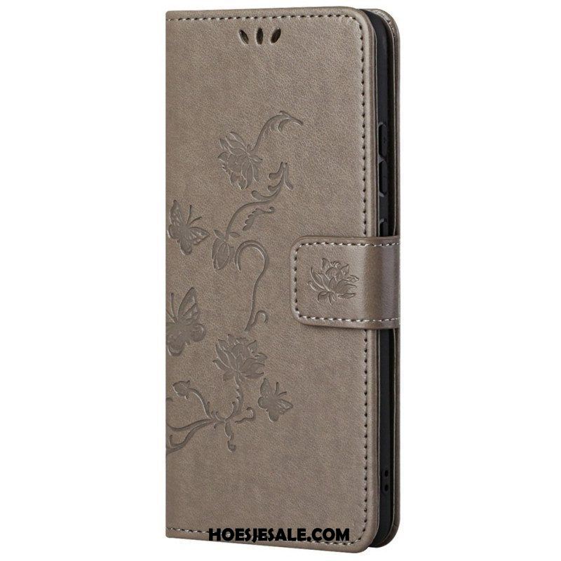 Folio-hoesje voor Samsung Galaxy M23 5G Met Ketting Riem Bloemen