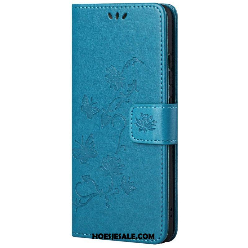 Folio-hoesje voor Samsung Galaxy M23 5G Met Ketting Riem Bloemen