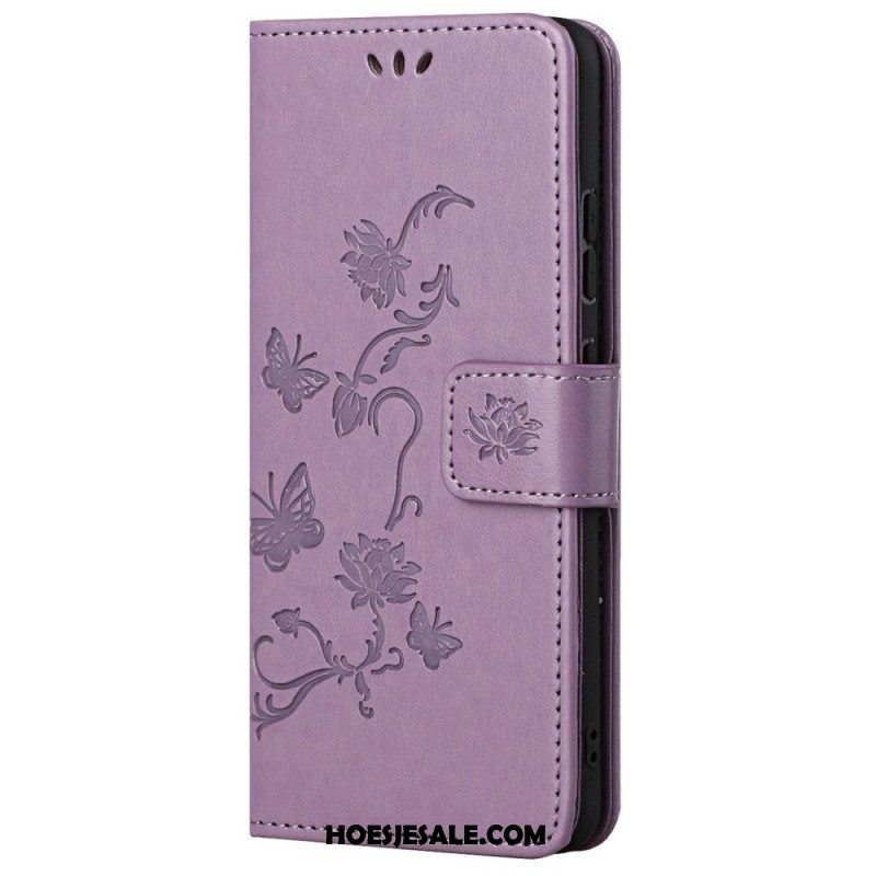 Folio-hoesje voor Samsung Galaxy M23 5G Met Ketting Riem Bloemen