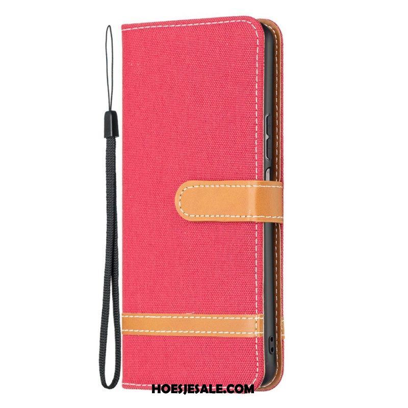 Folio-hoesje voor Samsung Galaxy M23 5G Stof Met Riem