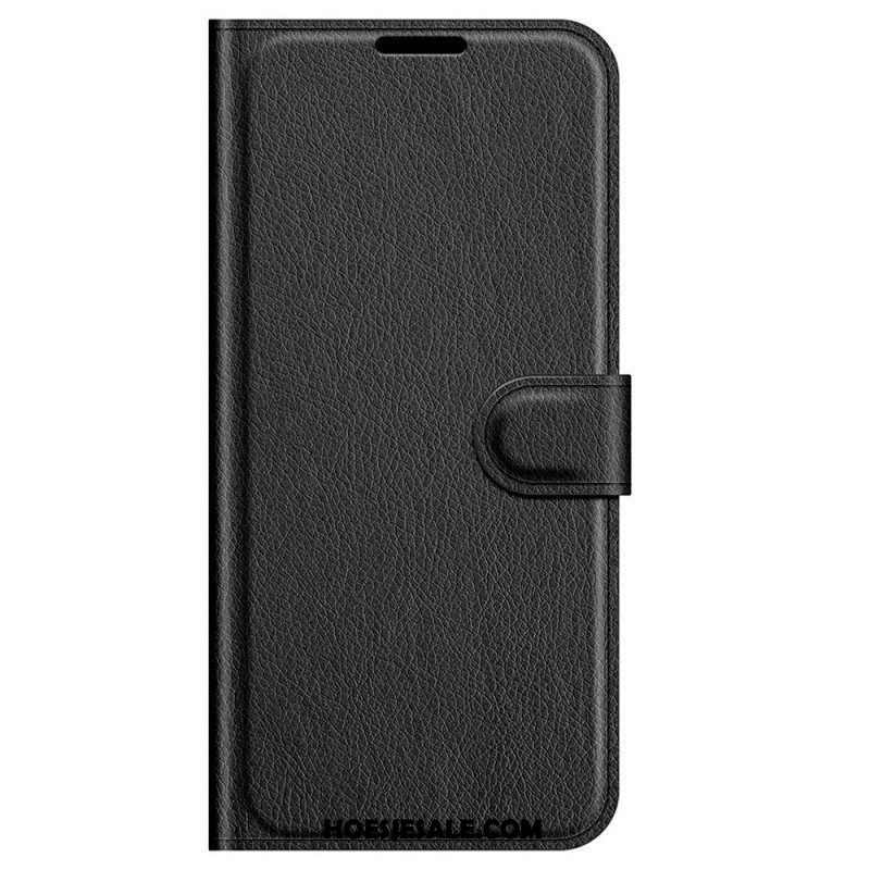 Folio-hoesje voor Samsung Galaxy M32 Klassiek Litchi-leereffect