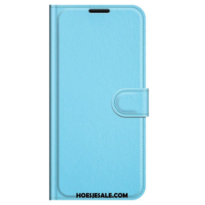 Folio-hoesje voor Samsung Galaxy M32 Klassiek Litchi-leereffect