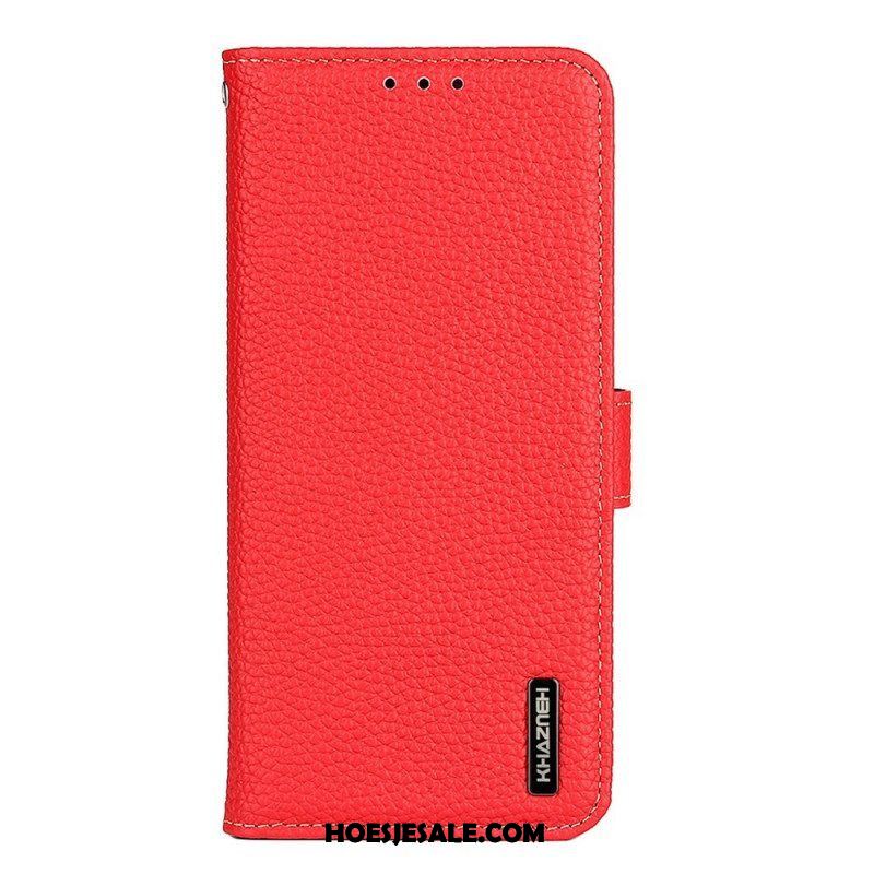 Folio-hoesje voor Samsung Galaxy M53 5G Khazneh Lychee Leer