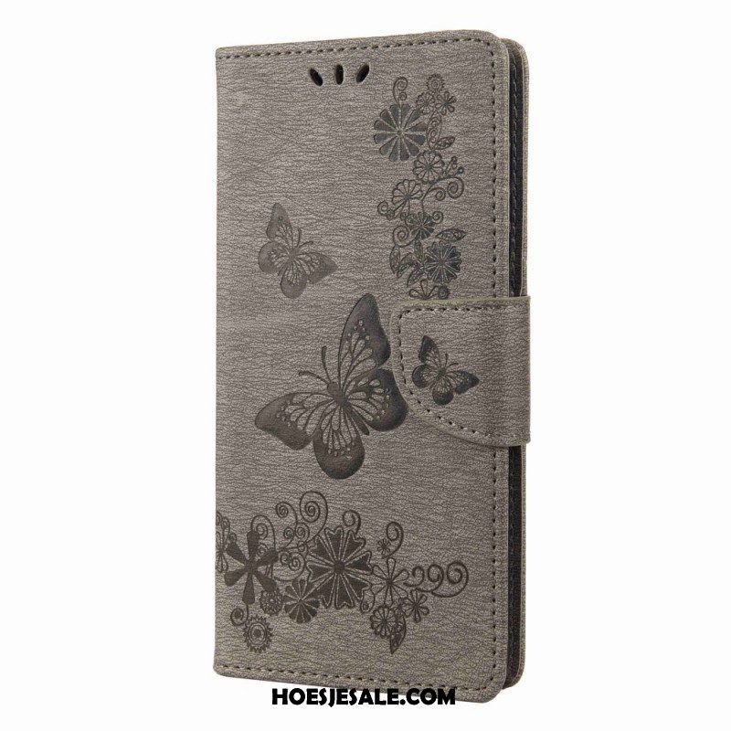 Folio-hoesje voor Samsung Galaxy M53 5G Met Ketting Ontwerp Met Vlinders Met Bandjes