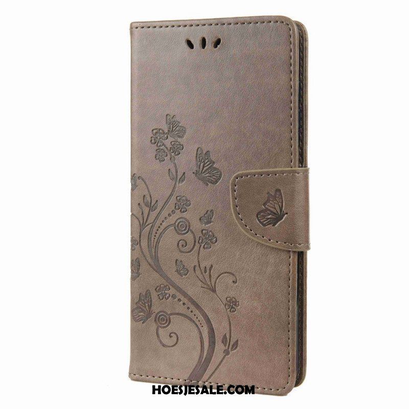 Folio-hoesje voor Samsung Galaxy M53 5G Met Ketting Riem Bloemen