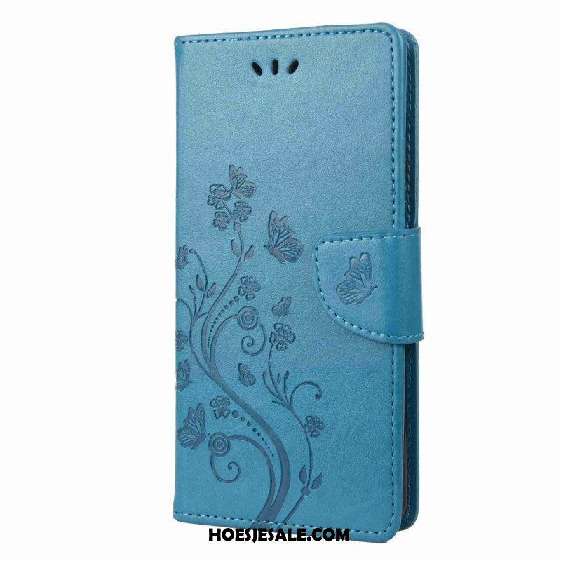 Folio-hoesje voor Samsung Galaxy M53 5G Met Ketting Riem Bloemen