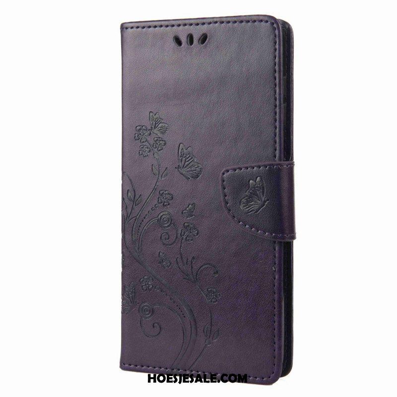 Folio-hoesje voor Samsung Galaxy M53 5G Met Ketting Riem Bloemen