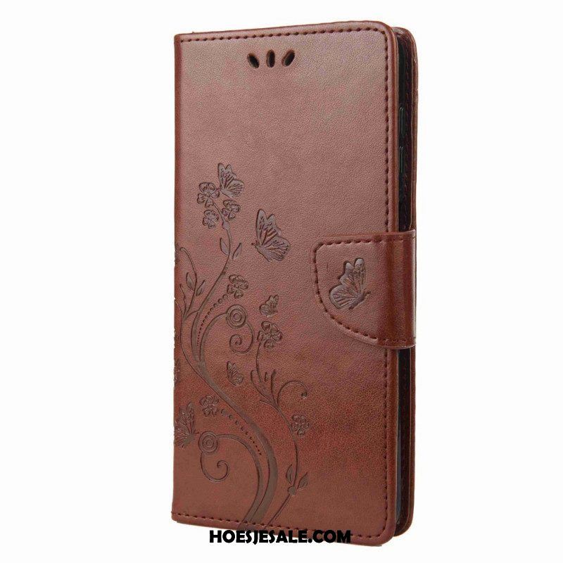 Folio-hoesje voor Samsung Galaxy M53 5G Met Ketting Riem Bloemen