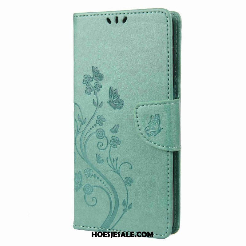 Folio-hoesje voor Samsung Galaxy M53 5G Met Ketting Riem Bloemen