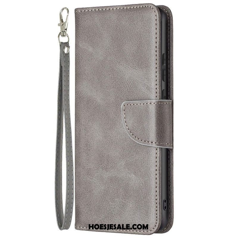 Folio-hoesje voor Samsung Galaxy M53 5G Schuine Sluiting Met Riem